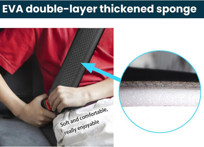 Osilly 2PCS Car Seat Belt Cover, Carbon Fiber Seatbelt Shoulder Protection, Soft Car Seat Belt Strap Cushion Protect Your Neck and Shoulder, Car Accessories Seat Belt Pad for Car Truck (Red)