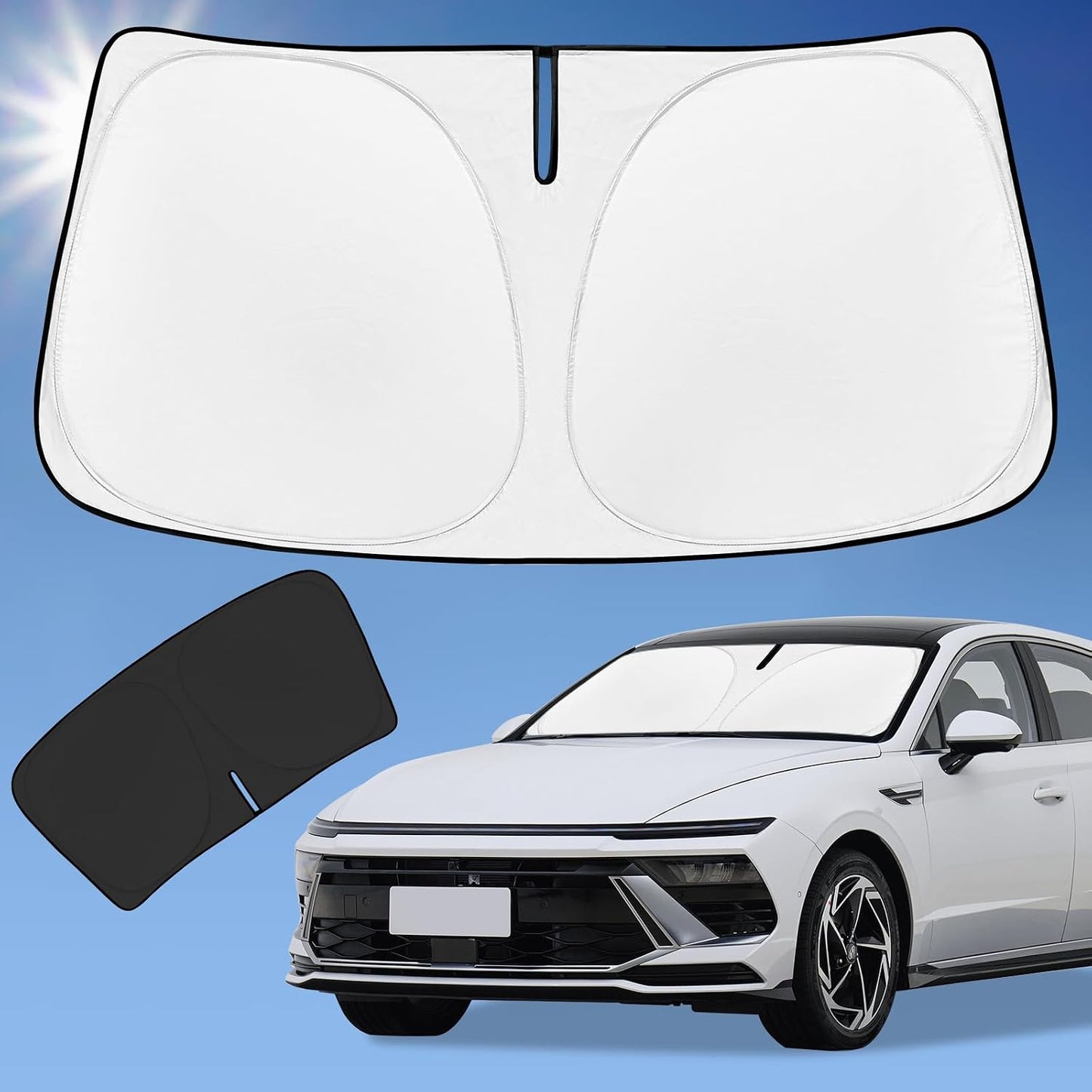 for Toyota Tacoma 2016-2023 2024 2025 2026 Sun Shade Sunshade Windshield Cover - 4 Layers Front Window Shade Custom Fit Tacoma 2Dr 4Dr Pickup Sun Visor 240T Shade Blocks UV Rays Car Accessories - Colors D