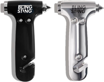 BLINGSTING Safety Hammer - Emergency Automotive Escape Tool with Window Breaker, Seat Belt Cutter & Adjustable Car Visor Strap - Tempered Glass Breaker - Steel Blade - Rose Gold (1 Count)