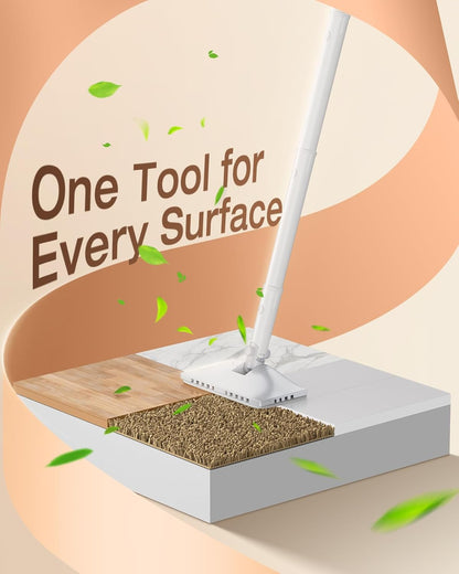 10-in-1 Steam Mop with Detachable Handheld Steamer,350ml Tank, 10s Heat-Up, 248°F Steam Cleaner, 2-Level Control and Swivel Head for Floor,Carpet,Tiles, BBQ grill,Car Accessories Clean White