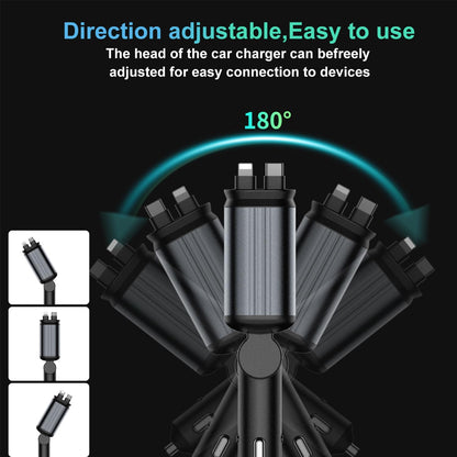 Retractable Car Charger,Car Phone Charger USB C Fast Charge,Cigarette Lighter USB Charger Car Accessories for Women,Road Trip Essentials Gift for Men,Car Charger for iPhone 17/16/15,Galaxy S26,Pixel