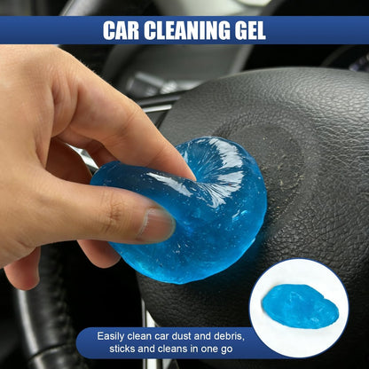 Craedli 2PCS Car Cleaning Gel Auto Detailing Putty, Universal Car Interior Cleaner Slime, Reusable Dust Remover Cleaning Supplies Kit Tools for Air Vents Keyboards, Car Accessories Presents (Blue)