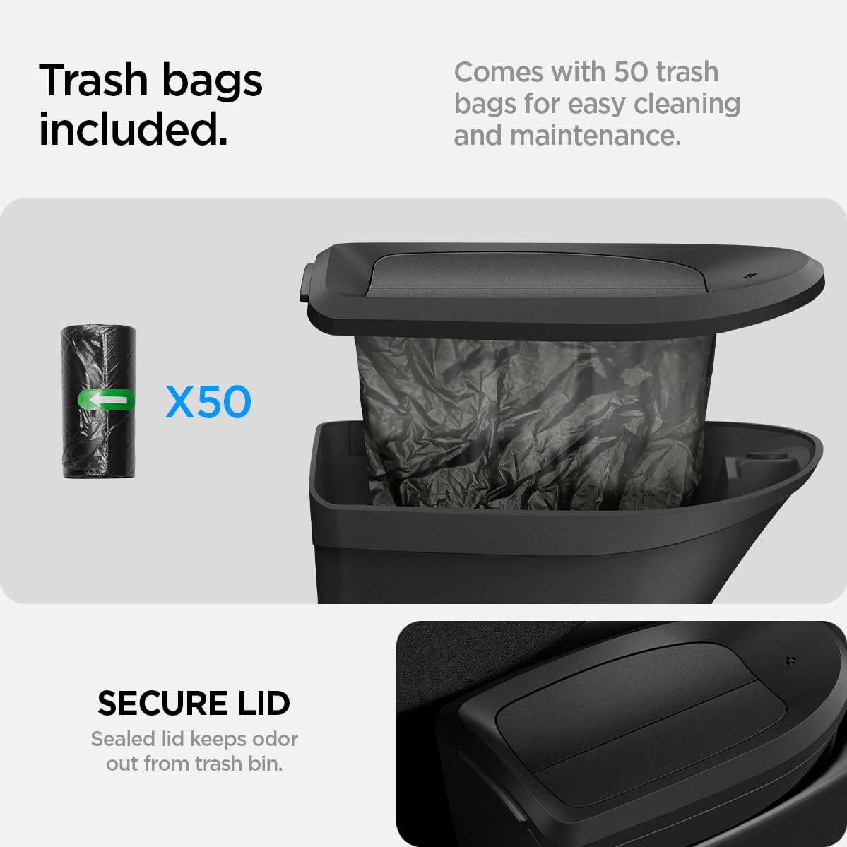 Spigen Door Pocket XL Car Trash Can [with Magnetic Lid] Waterproof Door Pocket Organizer 2025 2026 Tesla Model Y Juniper Premium & Performance Accessories - Driver Side Only