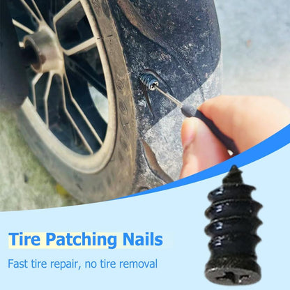 Tire Repair Nails Kit with 2 Sizes, Screw in Tire Repair Plugs with Box and Screwdriver, Fast Self-Service Tire Repair Tools (40 Pcs)