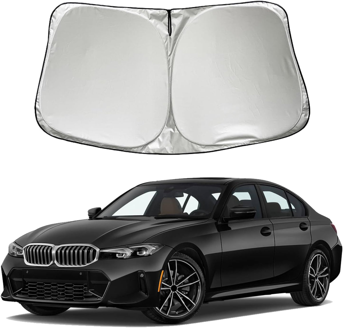 Car Windshield Sun Shade Sunshade Compatible With BMW 3-Series 328i 335i 320i 330i 325i F30 F31 M3 E60 E61 2027 2026 2025 2024 2023 2022-2013 Accessories, Foldable Car Front Window Sun Shield