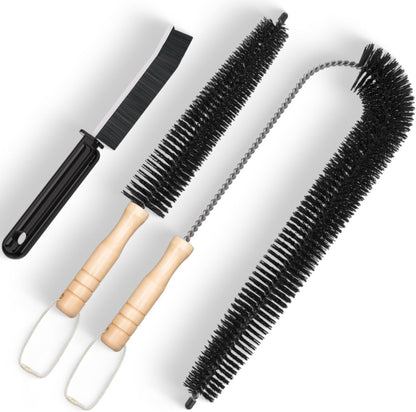 Holikme 3 Pcs Dryer Vent Cleaner Kit, 304 Stainless Steel Replacement Lint Brush for Clothes Dryer Vent Trap, Cleaning Brush & Flexible Crevice Tool