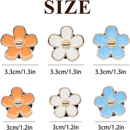 ORIESSE 6pcs Flowers Car Air Freshener Vent Clips Purple White Daisy Air Vent Clip Car Accessories for Women 3.3cm/3cm Flower Vehicle Interior Decor Refillable Diffuser