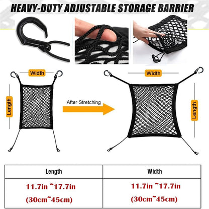 DYKESON Dog Car Net Barrier Pet Barrier with Car Mesh Organizer for Dog & Child, Safety Divider with Upgraded Storage Pouch, Easy Install for Cars & SUVs