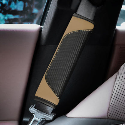 Osilly 2PCS Car Seat Belt Cover, Carbon Fiber Seatbelt Shoulder Protection, Soft Car Seat Belt Strap Cushion Protect Your Neck and Shoulder, Car Accessories Seat Belt Pad for Car Truck (Red)