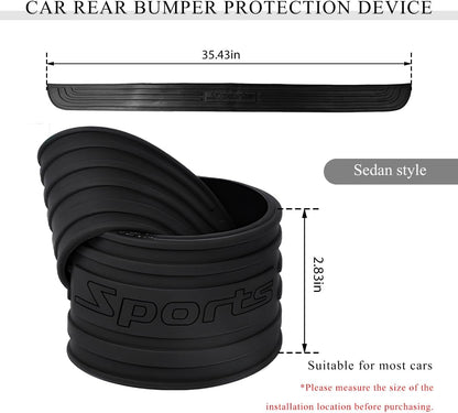 Car Rear Bumper Protector Guard, Anti-Scratch Auto Trunk Door Entry Protection Strip, Non-Slip Rubber Bumper Protective Cover Guard for Most Cars Trucks SUVs (Black, 41")