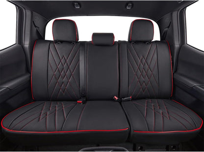 EKR Tacoma Car Seat Covers Custom Fit for Toyota Tacoma (Petrol) 2024 2025 2026 DoubleCab/CrewCab SR/SR5/TRD Sport/TRD Off-Road/Limited -Truck Seat Covers Full Set,Faux Leather(Black)