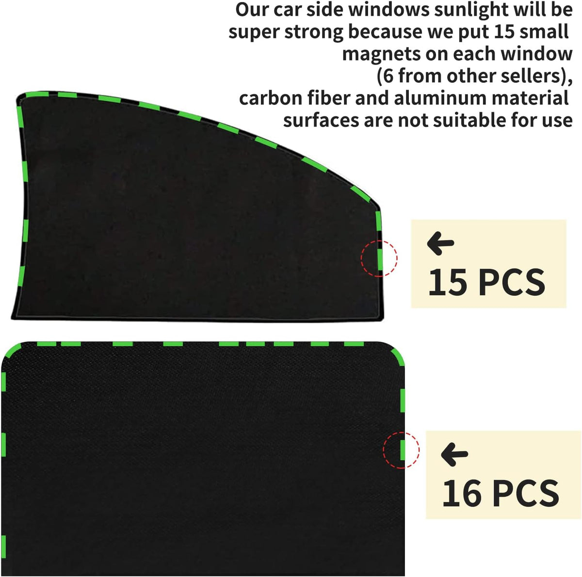 ZATOOTO Suede Car Window Shades 4PCS - Car Window Covers for Ultimate Privacy, UV Protection, and Heat Insulation, Side Window Sun Shade Perfect for Camping, Travel, Baby Safety, and Daily Use