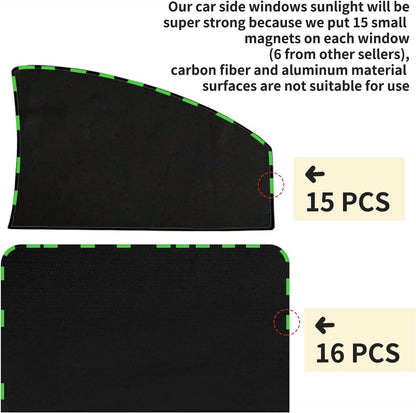 ZATOOTO Suede Car Window Shades 4PCS - Car Window Covers for Ultimate Privacy, UV Protection, and Heat Insulation, Side Window Sun Shade Perfect for Camping, Travel, Baby Safety, and Daily Use