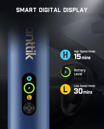 Fanttik Slim V10 APEX Cordless Car Vacuum, 4-in-1 Portable Mini Handheld Vac, 19kPa Suction Power, Upgraded Smart Digital Display, 2 Suction Modes for Small Jobs, Car, Office Desk, Keyboards (Black)