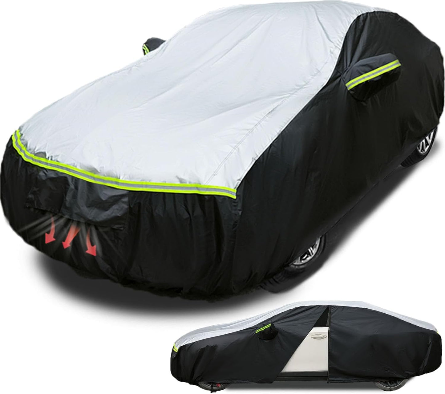 SUV car Cover All Weather Waterproof Murano, Subaru Outback/Solterra，Cadillac XT5/SRX, Buick Envision and Other Models -Outdoor Sunshade Protection with Zipper (Length 188 to 195 inch)