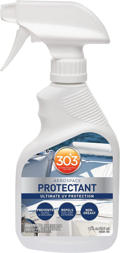 303 Products Marine Aerospace Protectant Spray, UV Protection for Boat Vinyl & Surfaces – Repels Dust, Dirt & Staining, Matte Finish, Restores Like-New Appearance, 32 oz