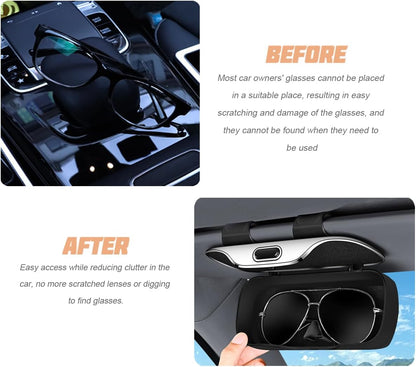 Car Sun Visor Organizer, Car Visor Pocket Wallet Pouch Holder, Vehicle Sunshade Glasses Case Storage Bag with Multi-Pocket Net Zipper, Auto Interior Accessories Universal for SUV Truck Van (Black)