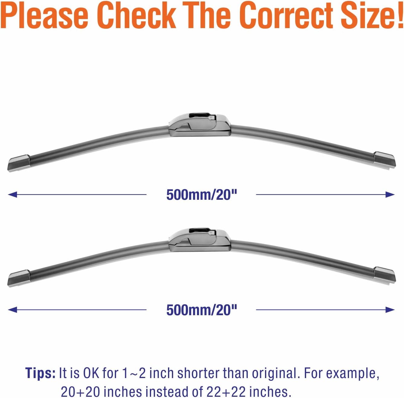 Wiper Blades 26" + 16" Automotive Replacement Windshield Wiper Blades for My Car Premium All-Seasons OE Quality Wipers for Front Windshield(Set of 2)