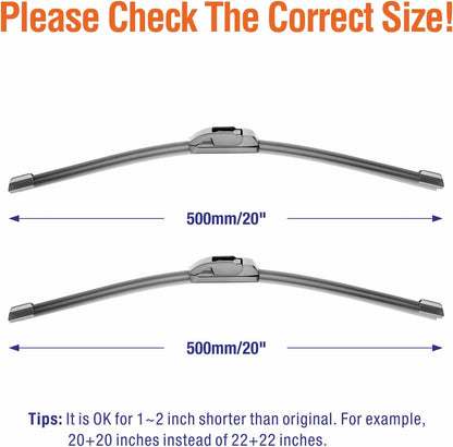 Wiper Blades 26" + 16" Automotive Replacement Windshield Wiper Blades for My Car Premium All-Seasons OE Quality Wipers for Front Windshield(Set of 2)