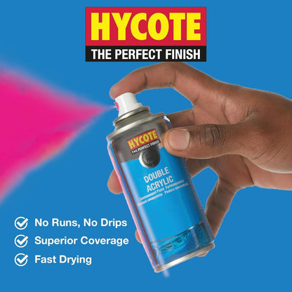 Hycote Black Spray Paint, Gloss Black, 13.5 Oz - Fast Drying, UV & Weather Resistant, Acrylic Formula for Superior Protection – For Automotive & DIY Use, 400ml
