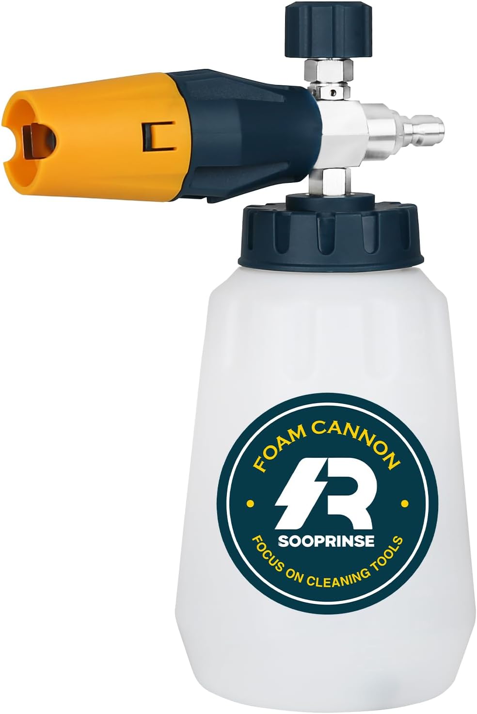 Sooprinse Short Pressure Washer Gun With Foam Cannon, High Pressure Snow Foam Lance, 1/4 Inch Quick Connector, Power Washer Blaster, Car Wash Mitt, 3000 PSI, 1 Liter