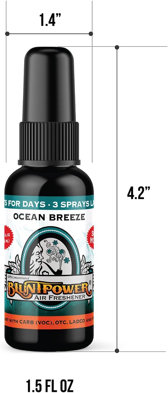 BluntPower (Baby Powder, 1 Pack) Concentrated Air Freshener Spray - Oil-Based Room Diffuser Spray - Long-Lasting Bathroom Scent, Car Freshener & Odor Eliminator - Colors B