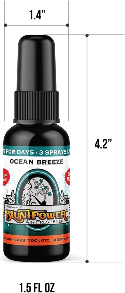 BluntPower (Baby Powder, 1 Pack) Concentrated Air Freshener Spray - Oil-Based Room Diffuser Spray - Long-Lasting Bathroom Scent, Car Freshener & Odor Eliminator - Colors B