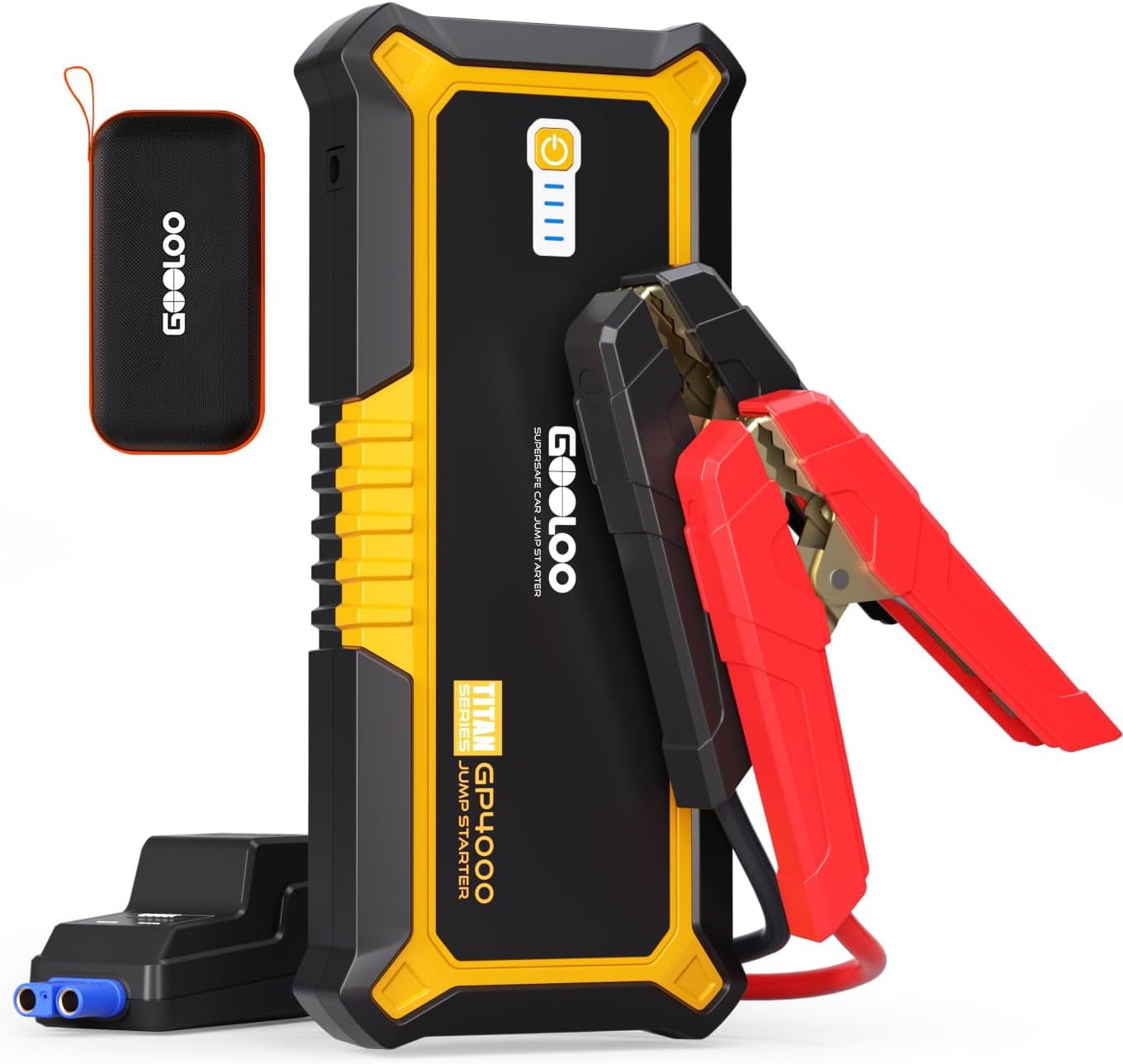 GOOLOO GP4000 Jump Starter 4000A Peak Car Starter (All Gas,up to 10.0L Diesel Engine) SuperSafe 12V Lithium Jump Box,Auto Battery Booster Pack,Portable Power Pack with USB Quick Charge and Type C Port