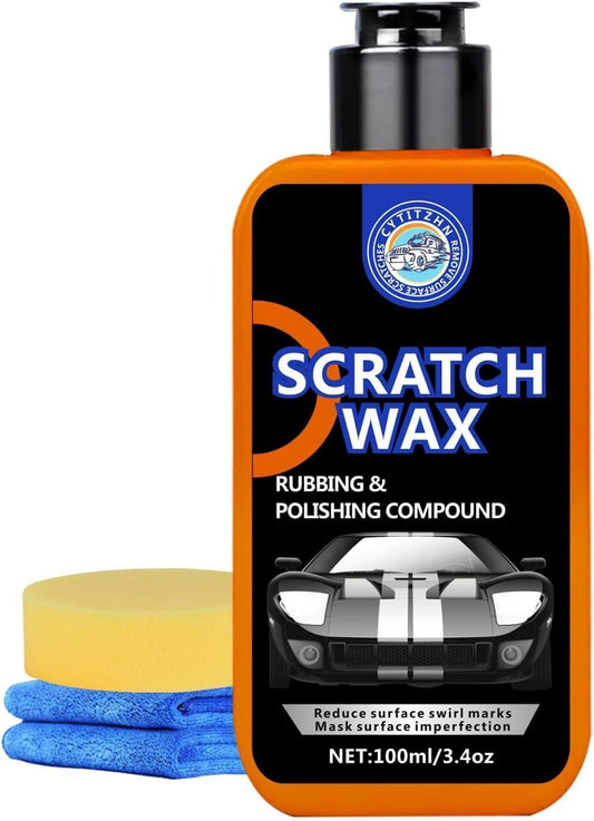 Car Scratch Remover & Polishing Compound - Effectively Eliminates Light Scratches, Hazy Paint, and Swirl Marks, Includes Sponges and Towels, 100ML/3.4oz (3)