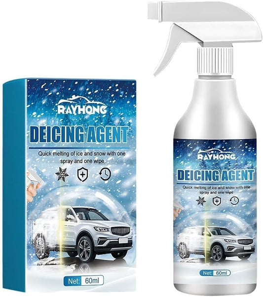 De - Icer for Car Windshield Defroster, Snow Melting Defrost Liquid for Car Window Cleaner, Instantly Melts Ice & Winter Frost for Car Windshields, Windows, Mirrors, Key Locks, & Latches (1)