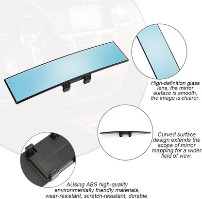 8sanlione Car Rearview Mirrors, Shock Resistant Interior Clip-on Panoramic Rear View Mirror for Car, Wide Viewing Range, 12 inch HD Universal Use for Cars, SUVs, Trucks, Vehicles (White)