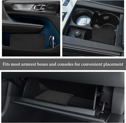 Car Registration and Insurance Holder, Glove Box Compartment Document Holder Owner Manual Case, Soft Zippered Pouch Multi-Pocket Glove Bag for Auto Insurance License Cards