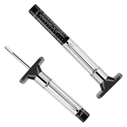 GODESON Tire Tread Depth Gauge, Tire Depth Gauge 32nds, Professional Tire Tread Gauge Tools, Accurate Measurement Tread Depth Metric Gauges for Motorcycle, School Bus, SUV Most Vehicle（Black）