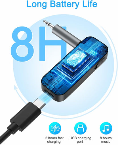 (Upgraded) Ankilo Aux Bluetooth 5.4 Adapter for Car, 2 in 1 Bluetooth Receiver Transmitter, Suitable for Cars, TV, Speakers, Stereo Systems and Headphones