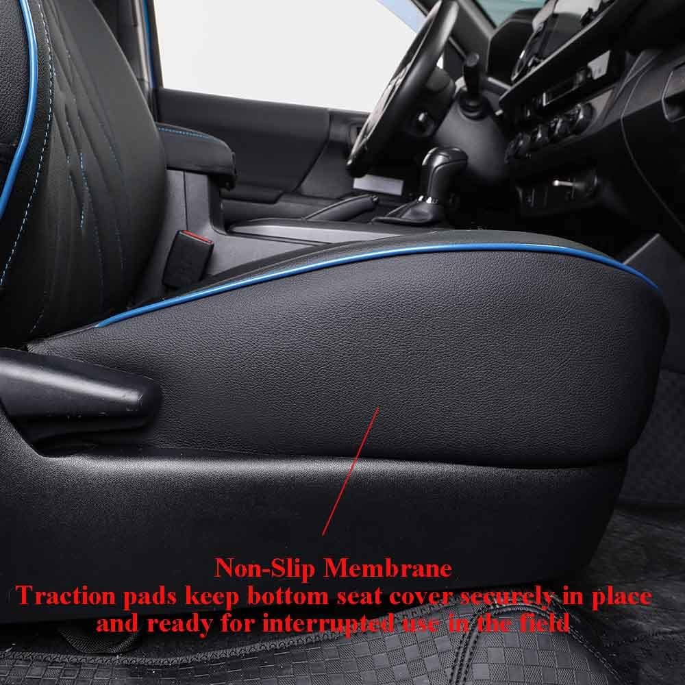 EKR Tacoma Car Seat Covers Custom Fit for Toyota Tacoma (Petrol) 2024 2025 2026 DoubleCab/CrewCab SR/SR5/TRD Sport/TRD Off-Road/Limited -Truck Seat Covers Full Set,Faux Leather(Black)