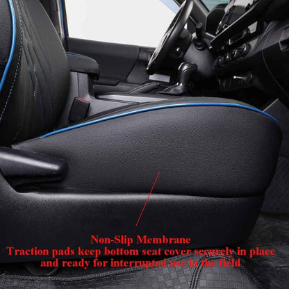 EKR Tacoma Car Seat Covers Custom Fit for Toyota Tacoma (Petrol) 2024 2025 2026 DoubleCab/CrewCab SR/SR5/TRD Sport/TRD Off-Road/Limited -Truck Seat Covers Full Set,Faux Leather(Black)