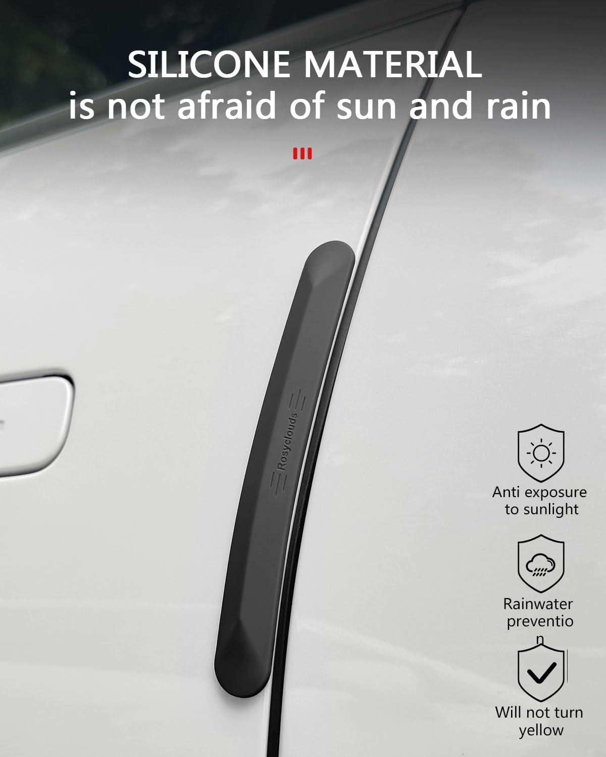 muekzu Silicone Car Door Edge Guard Trim Molding Crash Scratch Protector Scratch Guard for Car,Sedans,Truck,SUV 4PCS (Black)