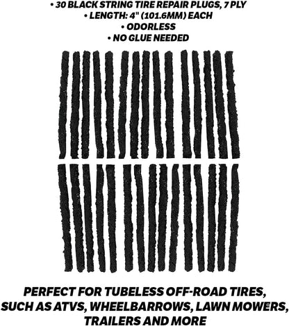 Slime 2040-A Tire Repair Plug Kit, Deluxe, Contains Strings, Tools and Glue, 11 Pieces
