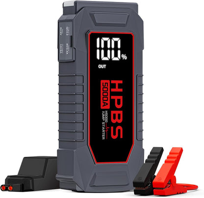 H50 Jump Starter - 5000A Jump Starter Battery Pack for Up to 10.0L Gas and 8.0L Diesel Engines, 12V Car Battery Jumper Starter Portable with 3.0" LCD Display, Jump Box