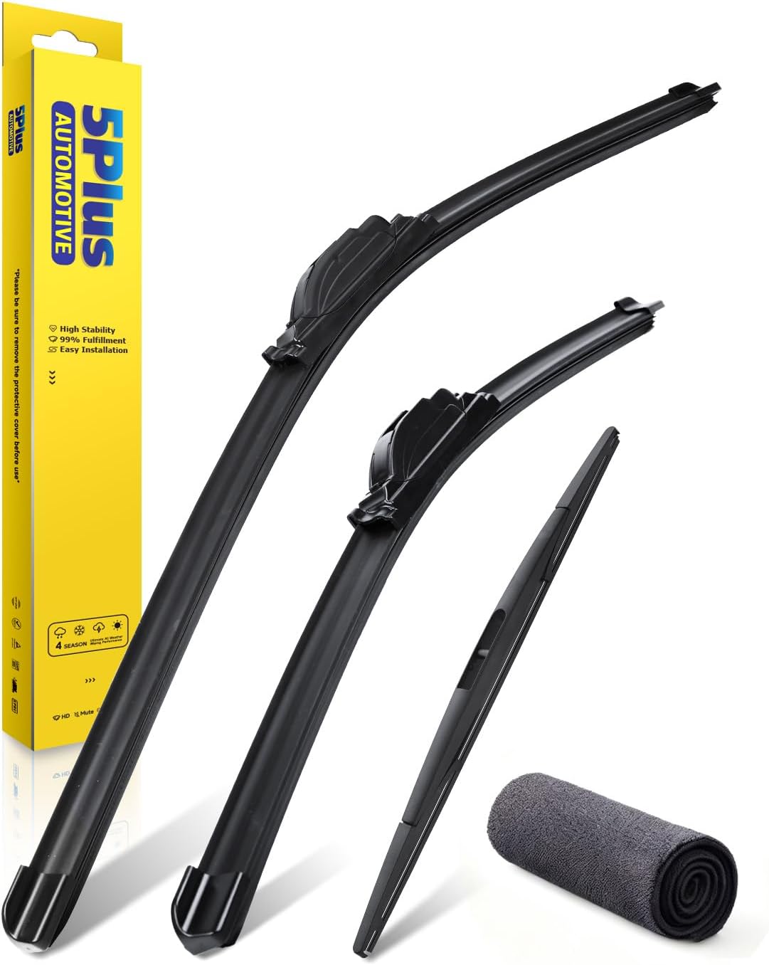 5 PLUS 26"+17" Windshield Wipers Blade Replacement for Nissan 02-06 19-24 Altima/07-12 20-24 Sentra/20-24 Versa Wiper Blades-Front All-Weather Wiper Blades Exact fit J-Hook Type (Pack Of 2)