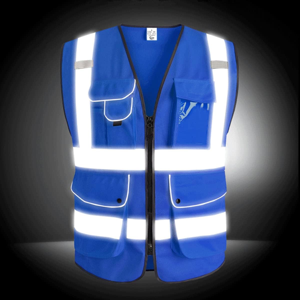 XIAKE 9 Pockets Class 2 High Visibility Reflective Safety Vest for Men Women,Meets ANSI/ISEA Standard