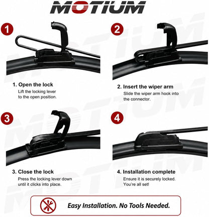 OEM QUALITY Premium All-Season Windshield Wiper Blades (22"+22" pair for front windshield) - Colors B