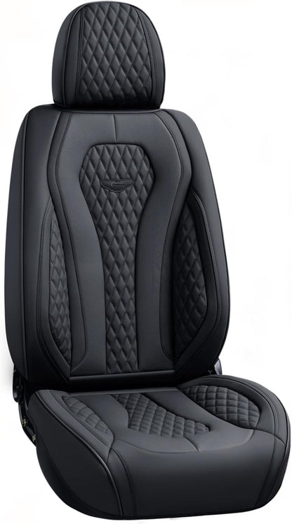 Coverado Seat Covers, Car Seat Covers Full Set, Black Car Seat Cover, Car Seat Covers Front Seats Back Seat Cover, Waterproof Car Seat Cushion, Leather Seat Covers Seat Protector Fit for Most Cars