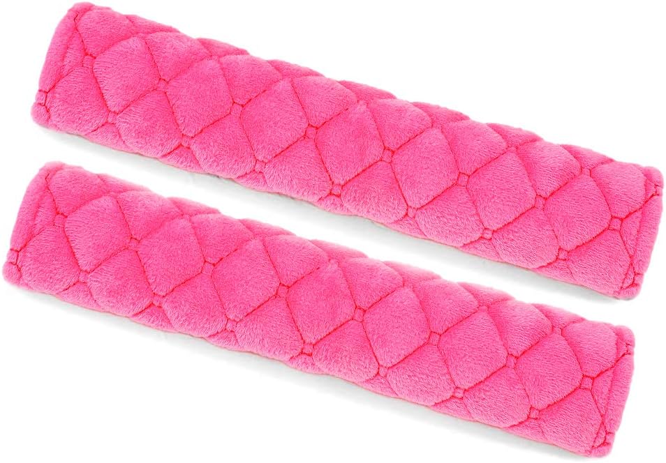 surpassme Car Seat Belt Pads Cover, 2 Pack Seat Belt Shoulder Strap Covers Protector to Release Stress to Your Neck and Shoulder for a Safety Driving (Pink)