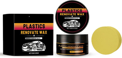 Advanced Plastic Restorer Paste for Cars - 3.5oz Scratch Repair & Cleaner, Long-Lasting Ceramic Coating for Interior & Exterior Trim, Dashboard, Bumpers - Revives Faded Black Plastic, Non-Greasy