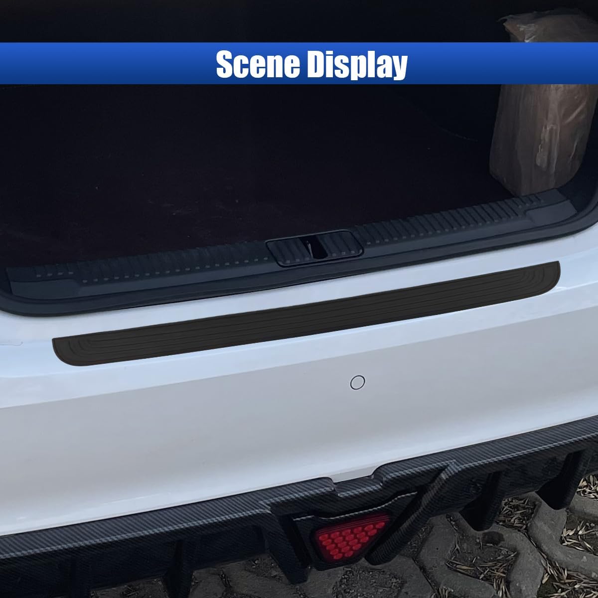 Craedli Car Rear Bumper Protector, 36" x 2.9" Anti Scratch Anti Collision Trunk Door Edge Guard, Non Slip Self Adhesive Automotive Exterior Protection Strip Accessories for Most Cars(36IN)