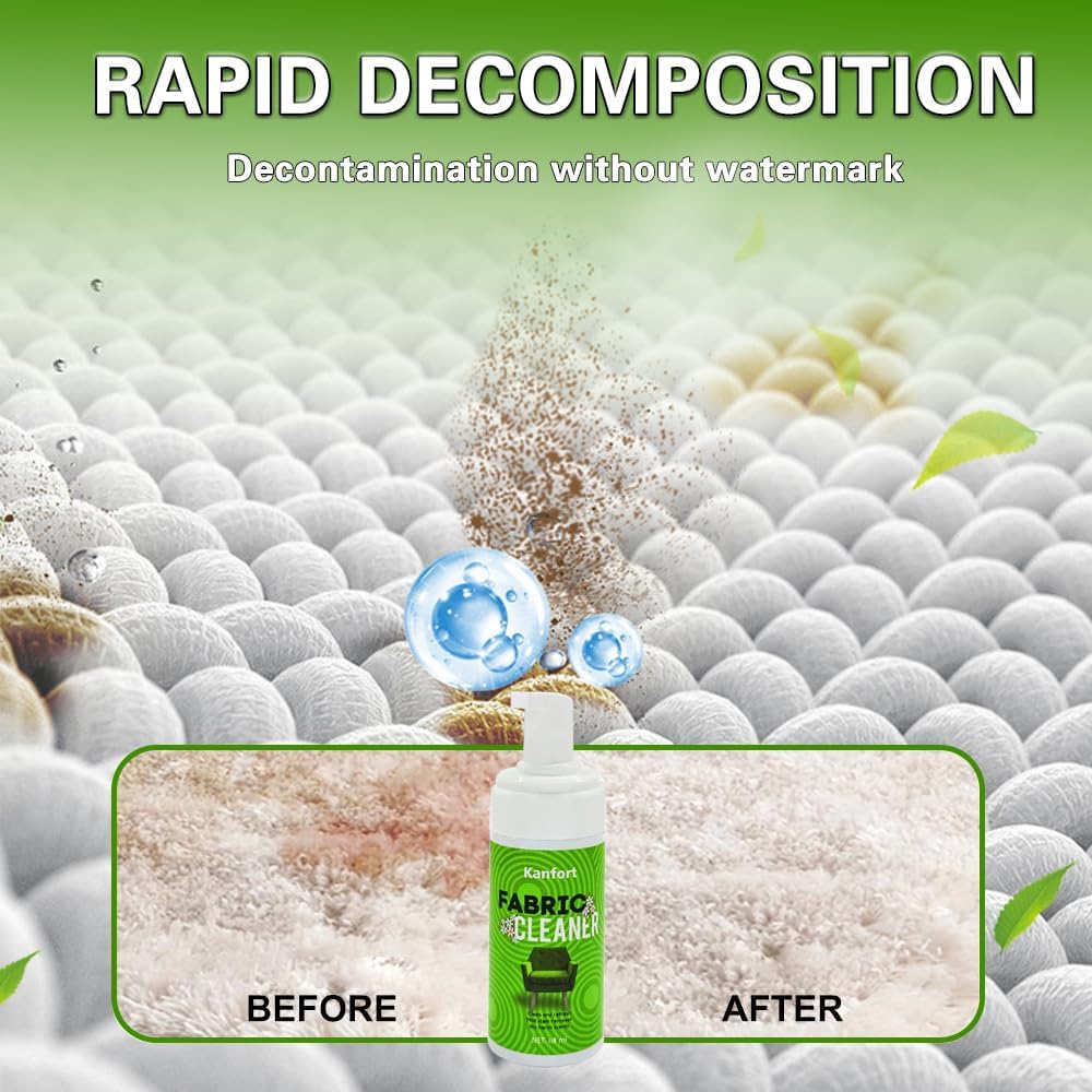 Upholstery Dry Cleaning Foam – No-Rinse Fabric Cleaner for Sofas, Couches & Car Seats, Quickly Lifts Stains & Dirt, Safe for Households with Kids & Pets, Easy-to-Use for Fresh & Spotless Furniture
