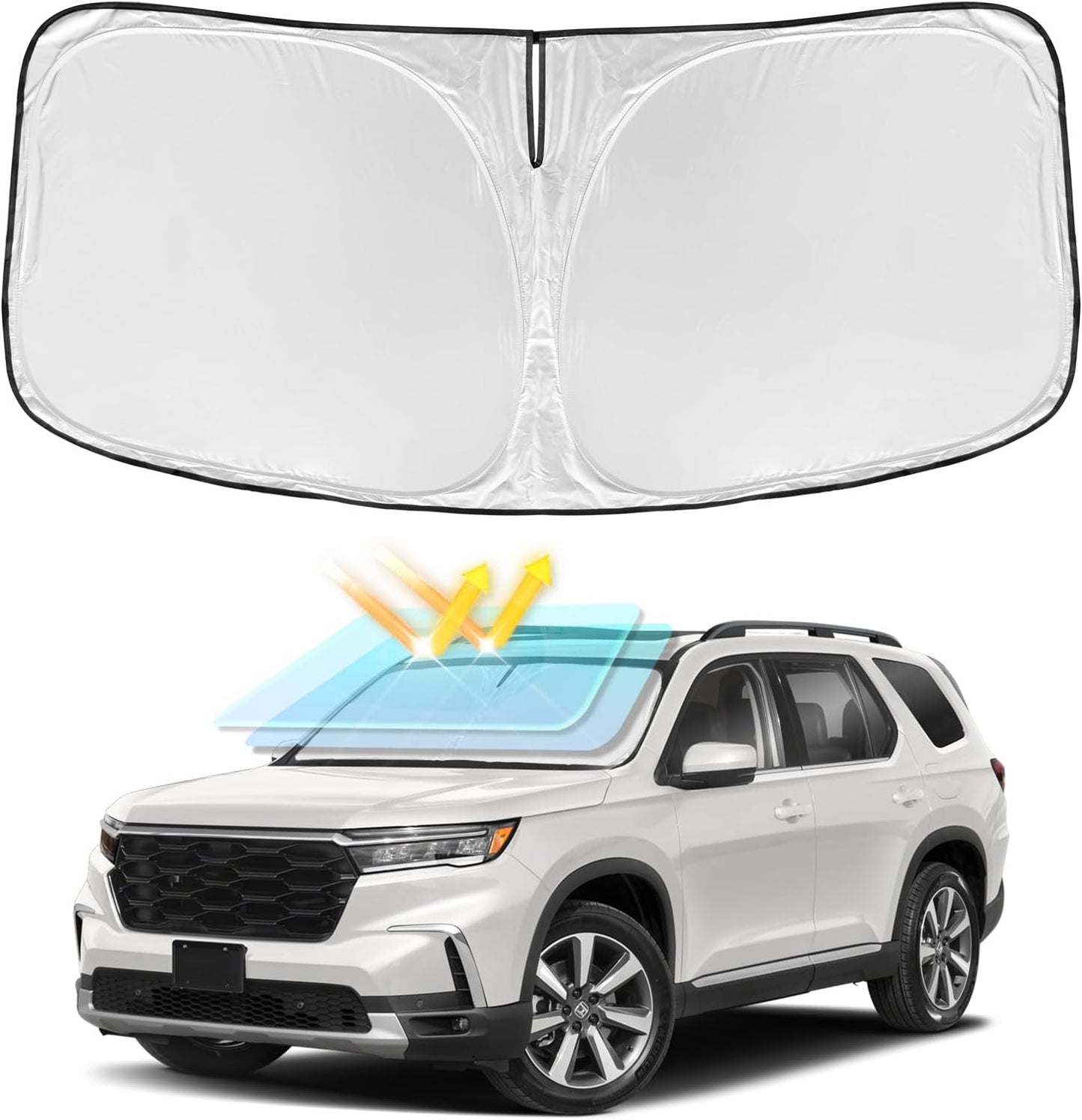 for Toyota Tacoma 2016-2023 2024 2025 2026 Sun Shade Sunshade Windshield Cover - 4 Layers Front Window Shade Custom Fit Tacoma 2Dr 4Dr Pickup Sun Visor 240T Shade Blocks UV Rays Car Accessories - Colors B