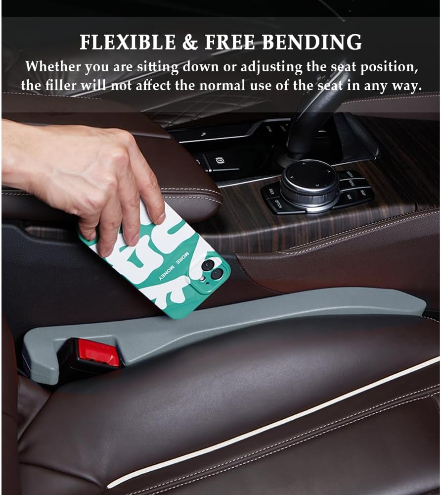 IHOTDER 2PCS Car Seat Gap Filler - Car Seat Gap Filler Organizer for Holding Phone,Key,Purse - Universal Car Gap Filler Fits Car Truck SUV Car Interior Accessories (Black/2PCS)…