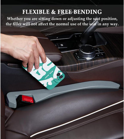 IHOTDER 2PCS Car Seat Gap Filler - Car Seat Gap Filler Organizer for Holding Phone,Key,Purse - Universal Car Gap Filler Fits Car Truck SUV Car Interior Accessories (Black/2PCS)…